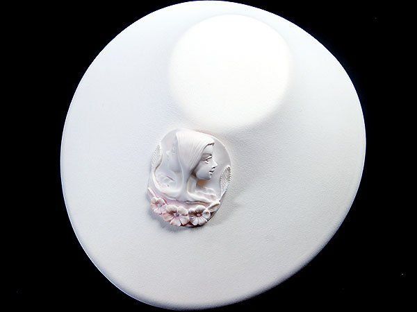 ジュエリー極】作家品 サイン刻印有 花とツインフェイス コンクシェル