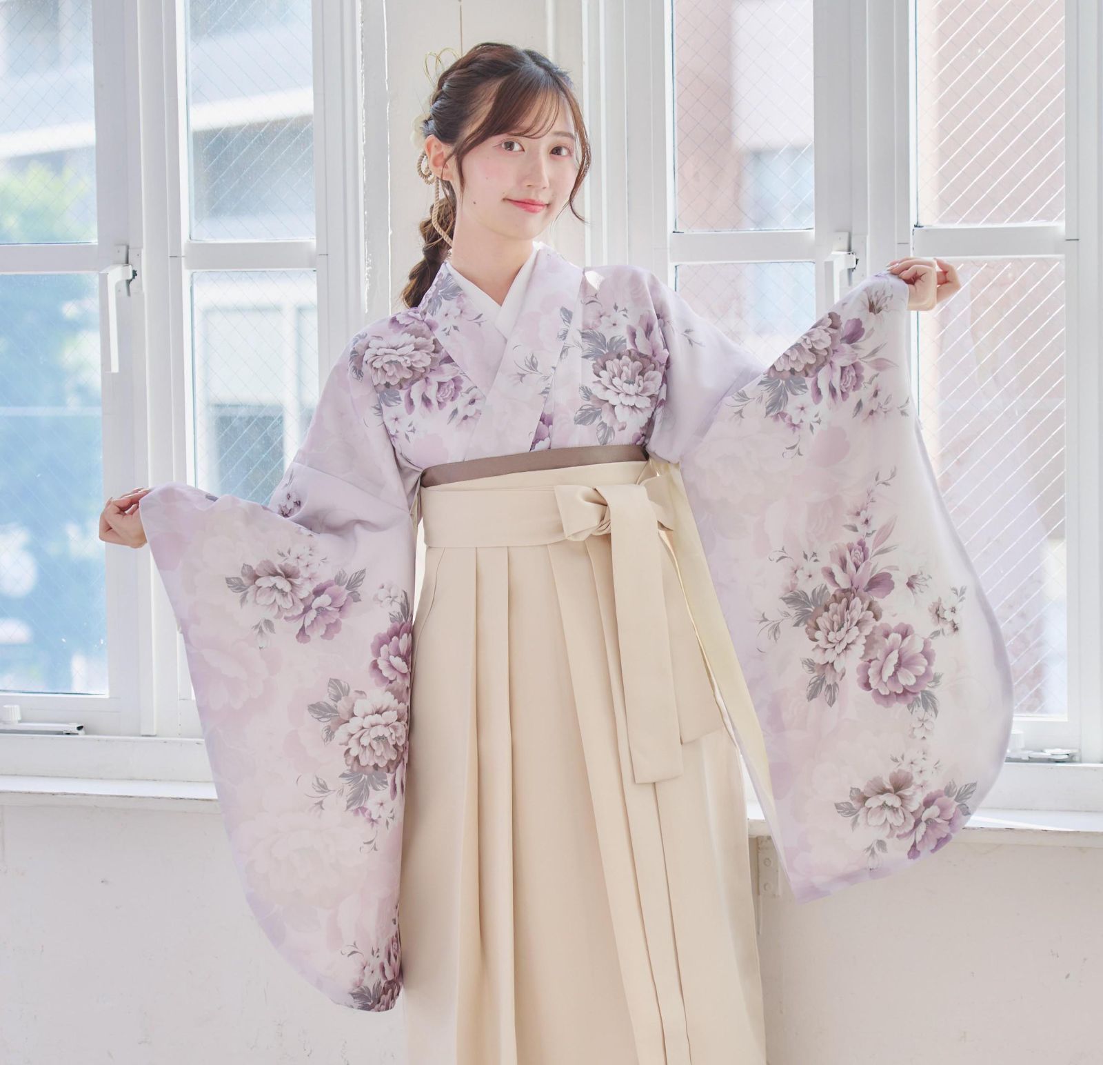 袴4点セット 卒業式 小学生 大学生 はかま 袴セット レディース B 2 IV