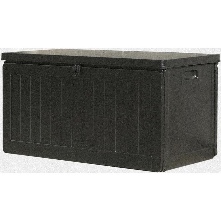 大容量190 L 屋外用収納シェッド 防水タイプ キーホール付き 収納ベンチ 収納ボックス 幅96 cm 組み立て済み ブラック