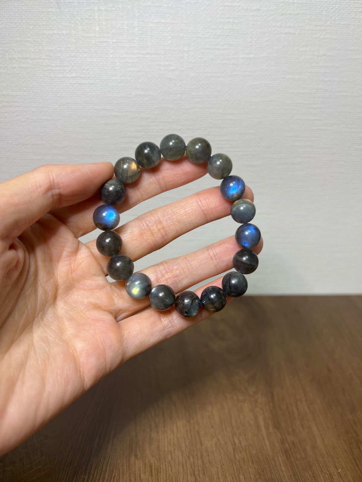 天然石 強いシラー ラブラドライト ブレスレット11㍉約17㌢☆82