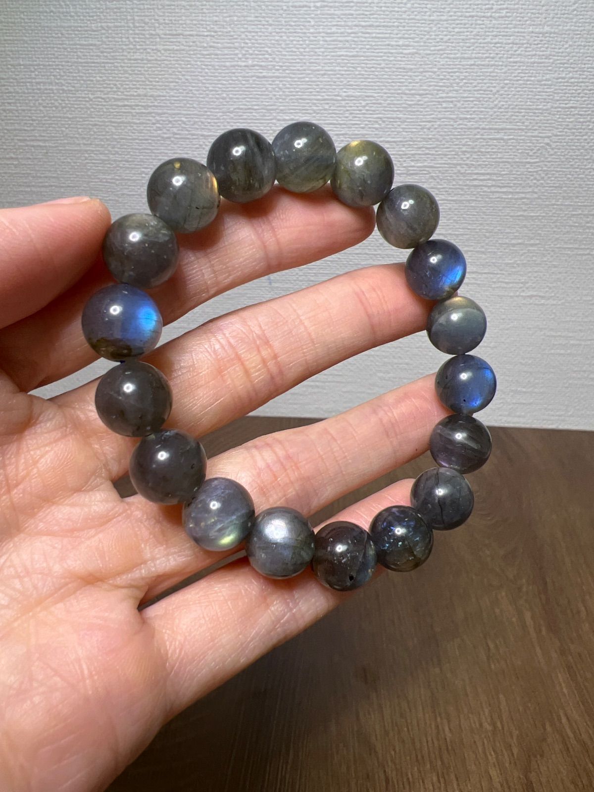 天然石 強いシラー ラブラドライト ブレスレット11㍉約17㌢☆82