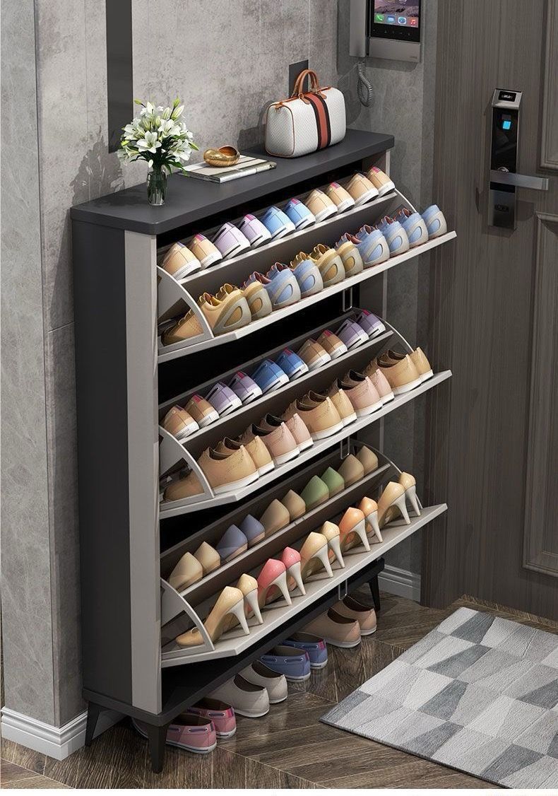 大好評 2025 靴箱 シューズボックス 下駄箱 スリム 超薄型 シューズラック 3段 くつ箱 靴入れ 収納ラック 靴収納