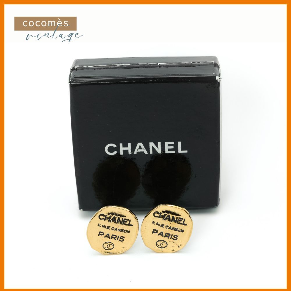 CHANEL シャネル イヤリング ゴールド ブラック レディース