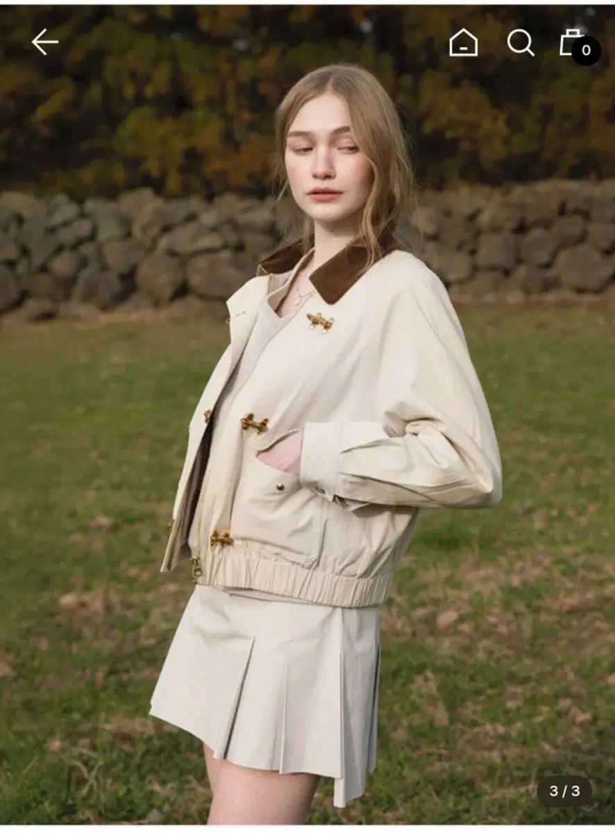 LENINA 르니나 デザインテープ付きブルゾンジャケット S