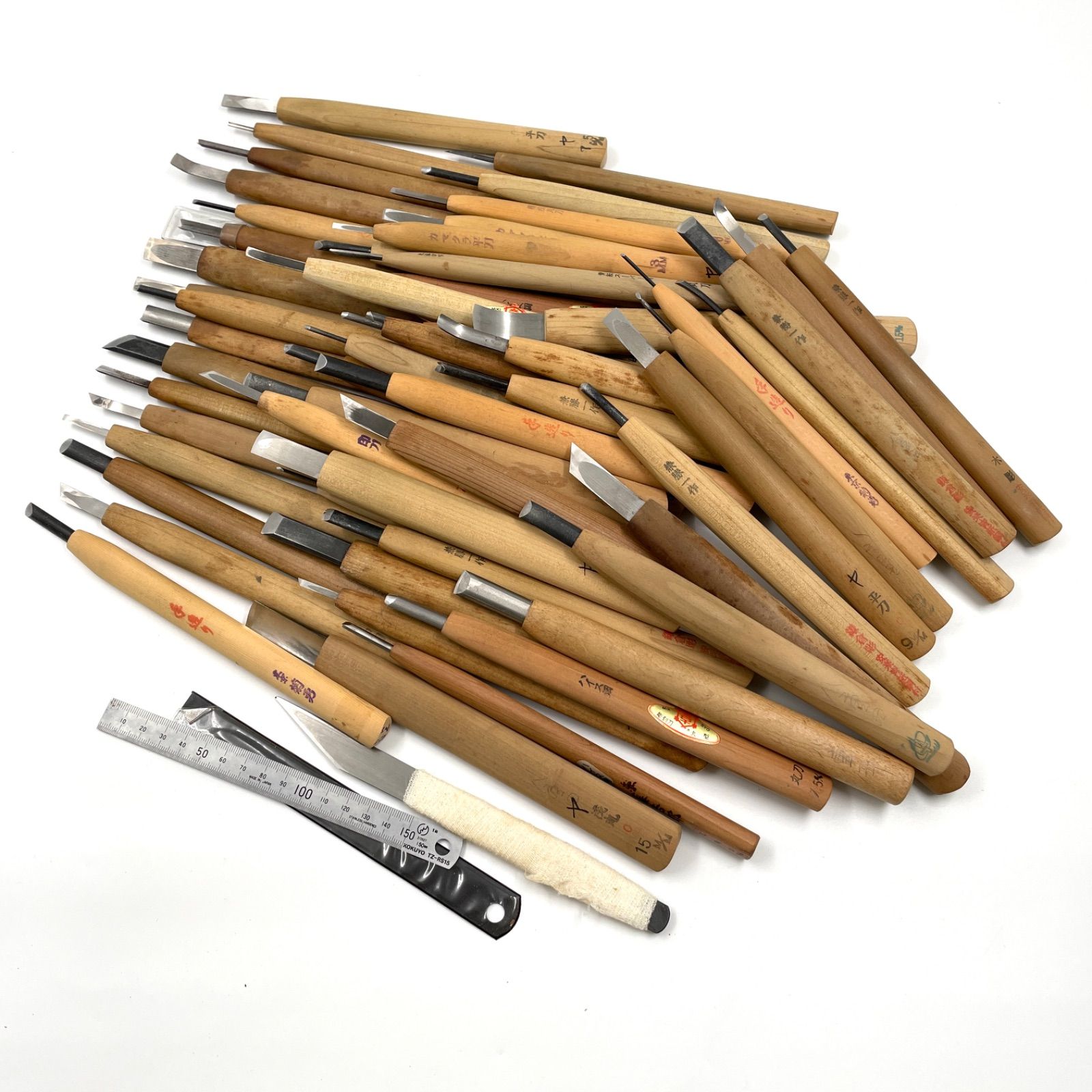 NK 121 彫刻刀 ハイス鋼 青紙スーパー鋼等 木彫り ノミ 47本まとめ