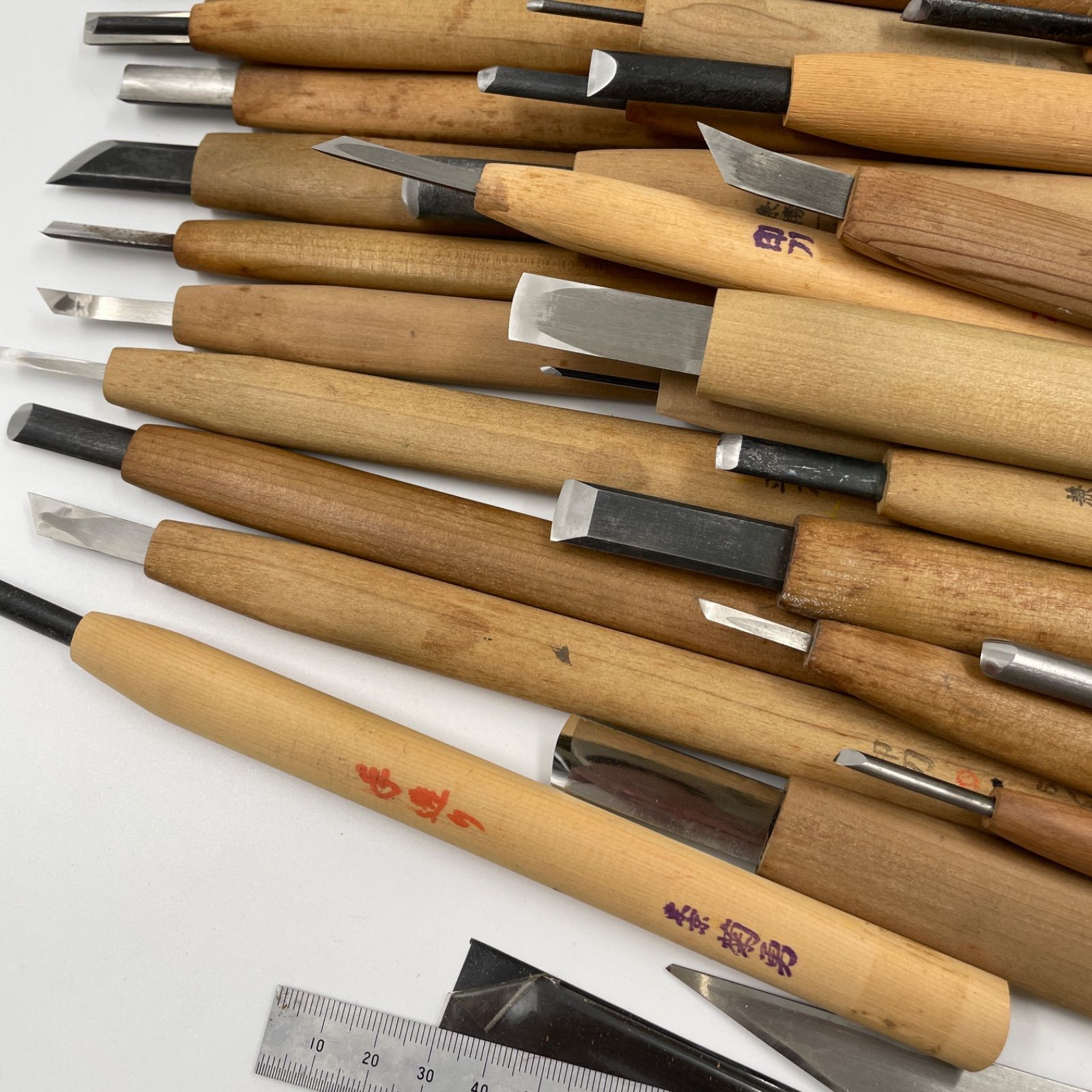  NK 121 彫刻刀 ハイス鋼 青紙スーパー鋼等 木彫り ノミ 47本まとめ 彫刻刀セット 彫刻刀