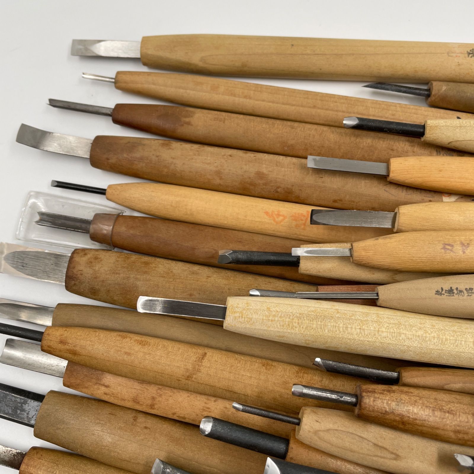 NK 121 彫刻刀 ハイス鋼 青紙スーパー鋼等 木彫り ノミ 47本まとめ