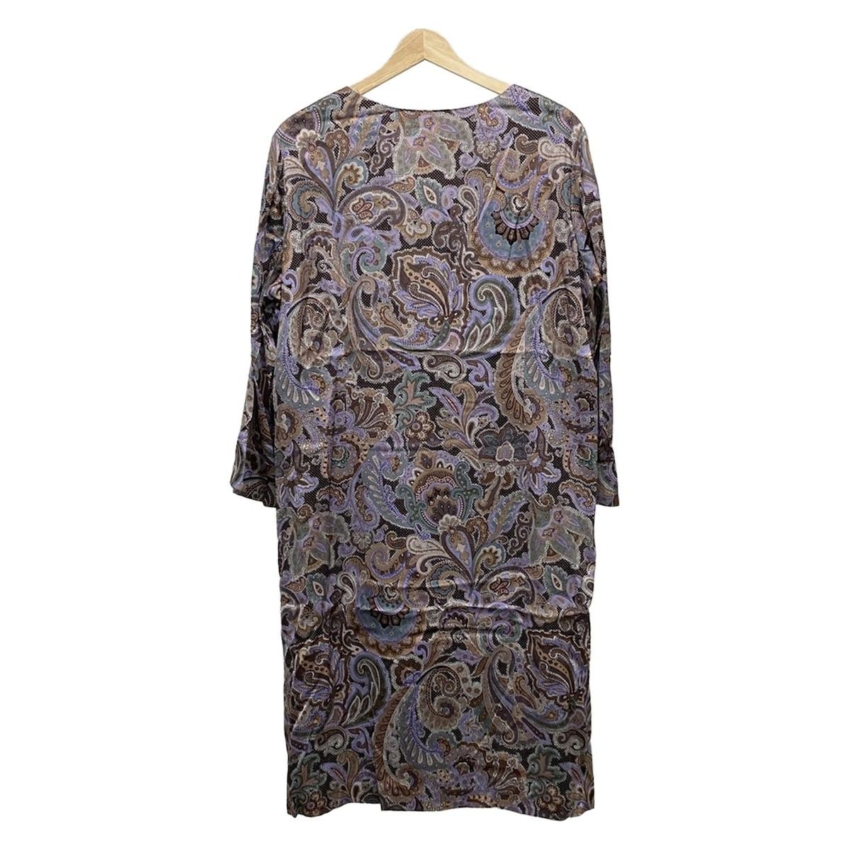 Leilian レリアン ワンピース サイズ17 XL レディース ライトパープル ダークブラウン マルチ