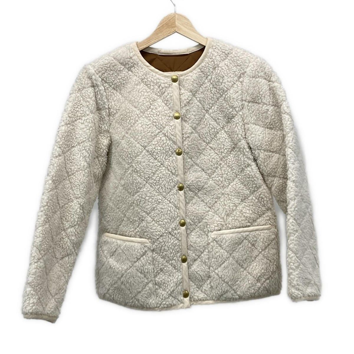 トラディショナルウェザーウェア ブルゾン サイズ32 S レディース 白 長袖 中綿 秋 冬