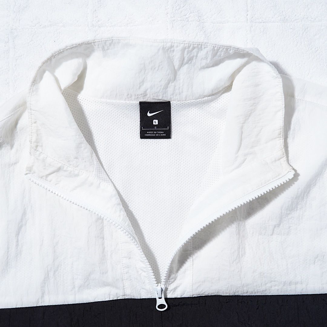 ナイキ NIKE ハーフジップ ナイロンジャケット L ホワイト ネイビー