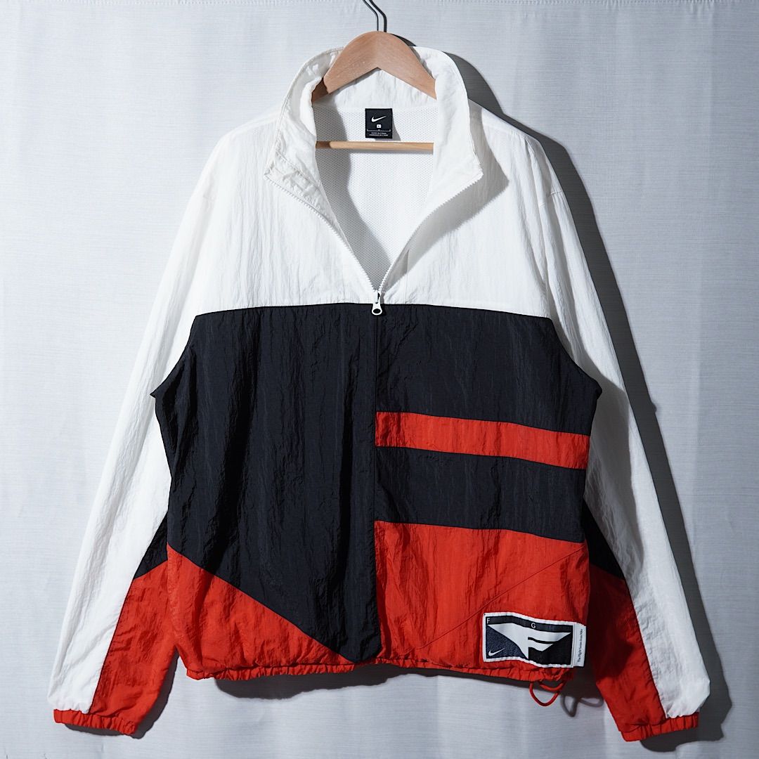 ナイキ NIKE ハーフジップ ナイロンジャケット L ホワイト ネイビー