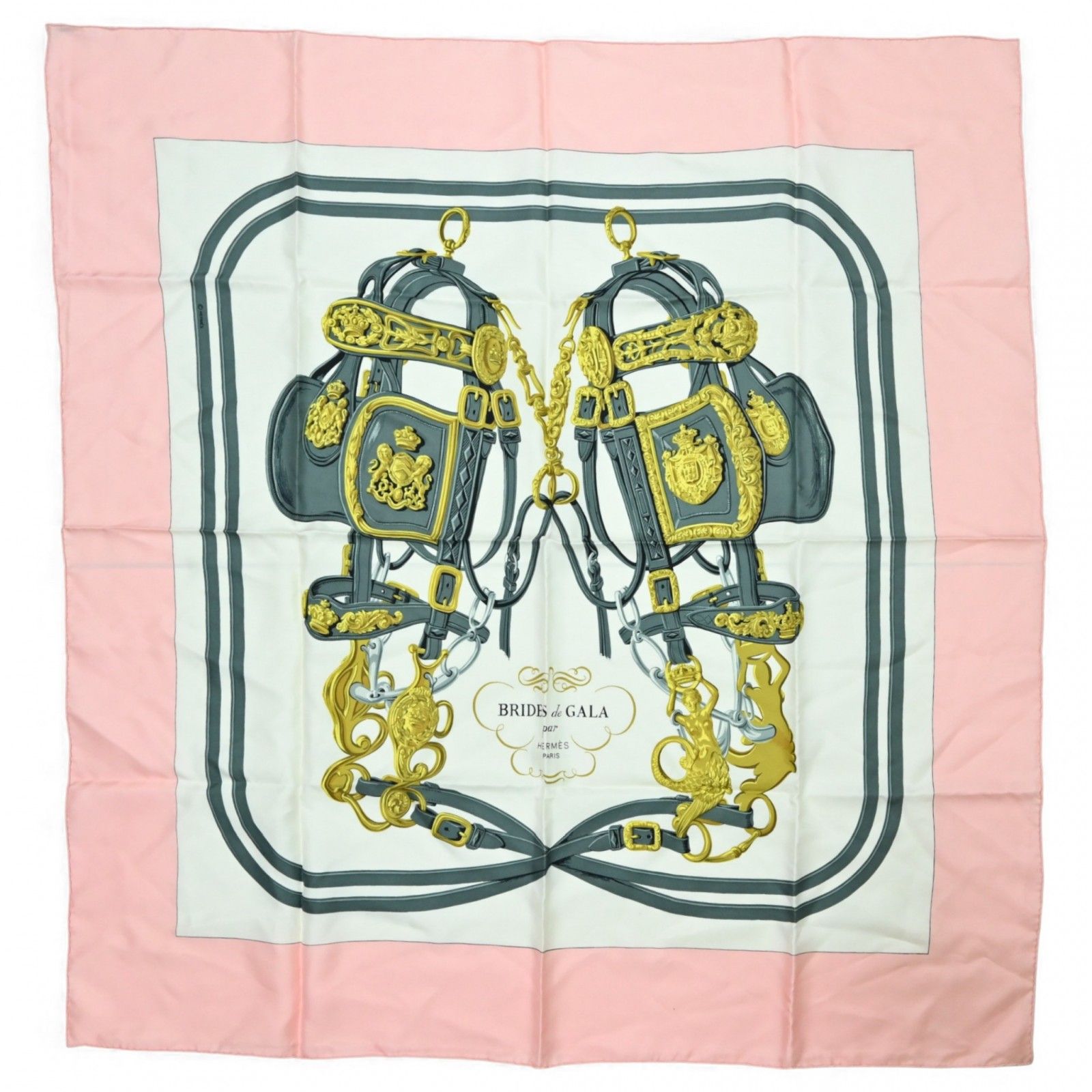 エルメス カレ90 スカーフ Brides de Gala 式典用馬勒 Aランク