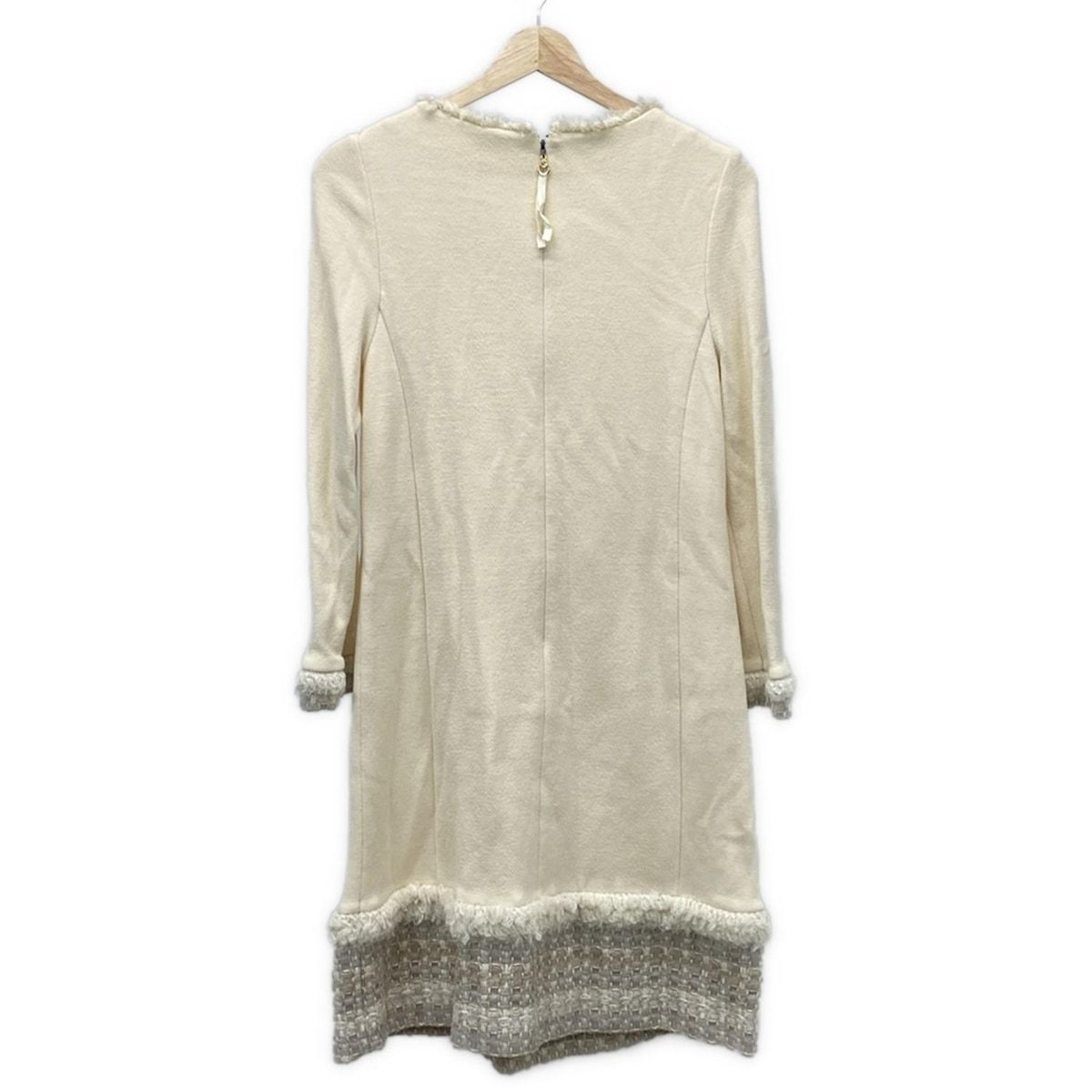 TO BE CHIC トゥービーシック ワンピース サイズ44 L レディース アイボリー グレーベージュ クルーネック 長袖 ロング