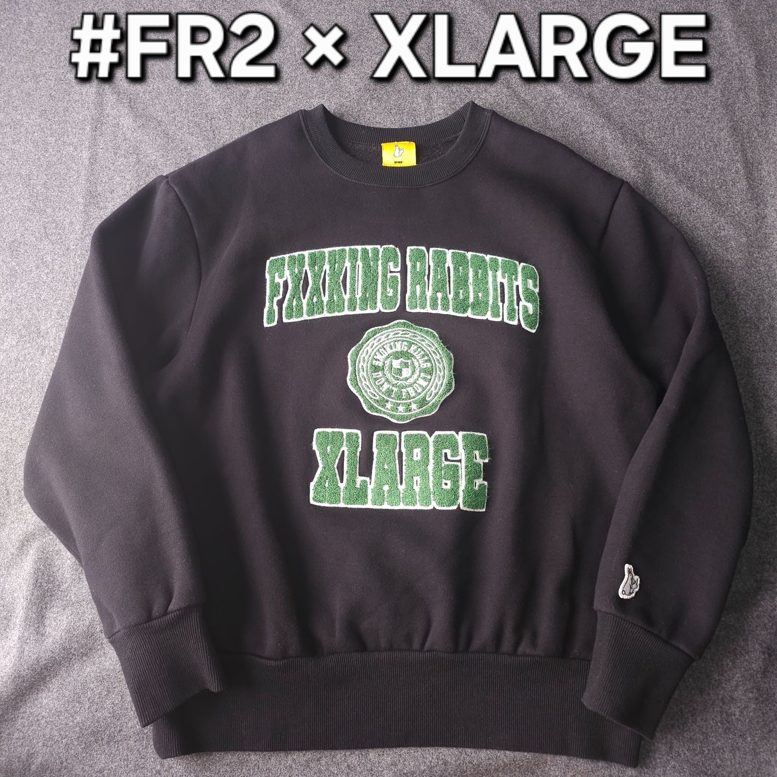 XLARGE×FR2 コラボスウェット トレーナー 裏起毛 限定【FR2×XLARGEコラボ】秋冬 裏起毛素材 スウェット トレーナー