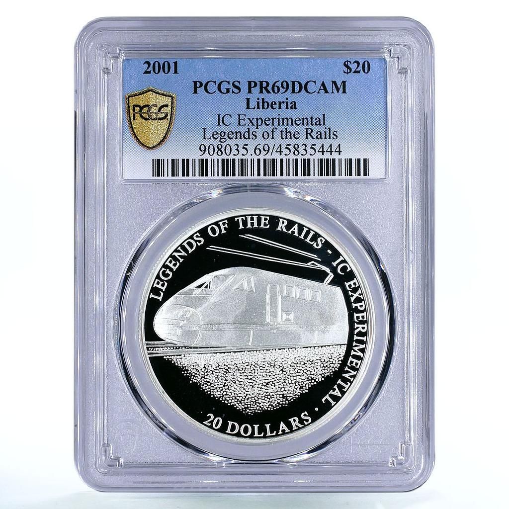 リベリア 20ドル 鉄道列車 機関車 1C PR69 PCGS 銀貨 2001年 - メルカリ