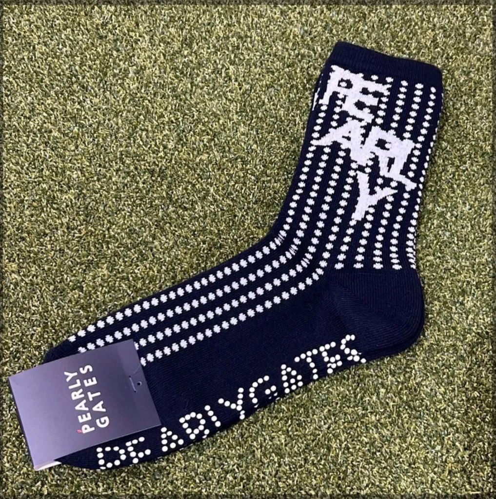 新品タグ付】PEARLY GATES ドットロゴ柄ショートソックス (MENS