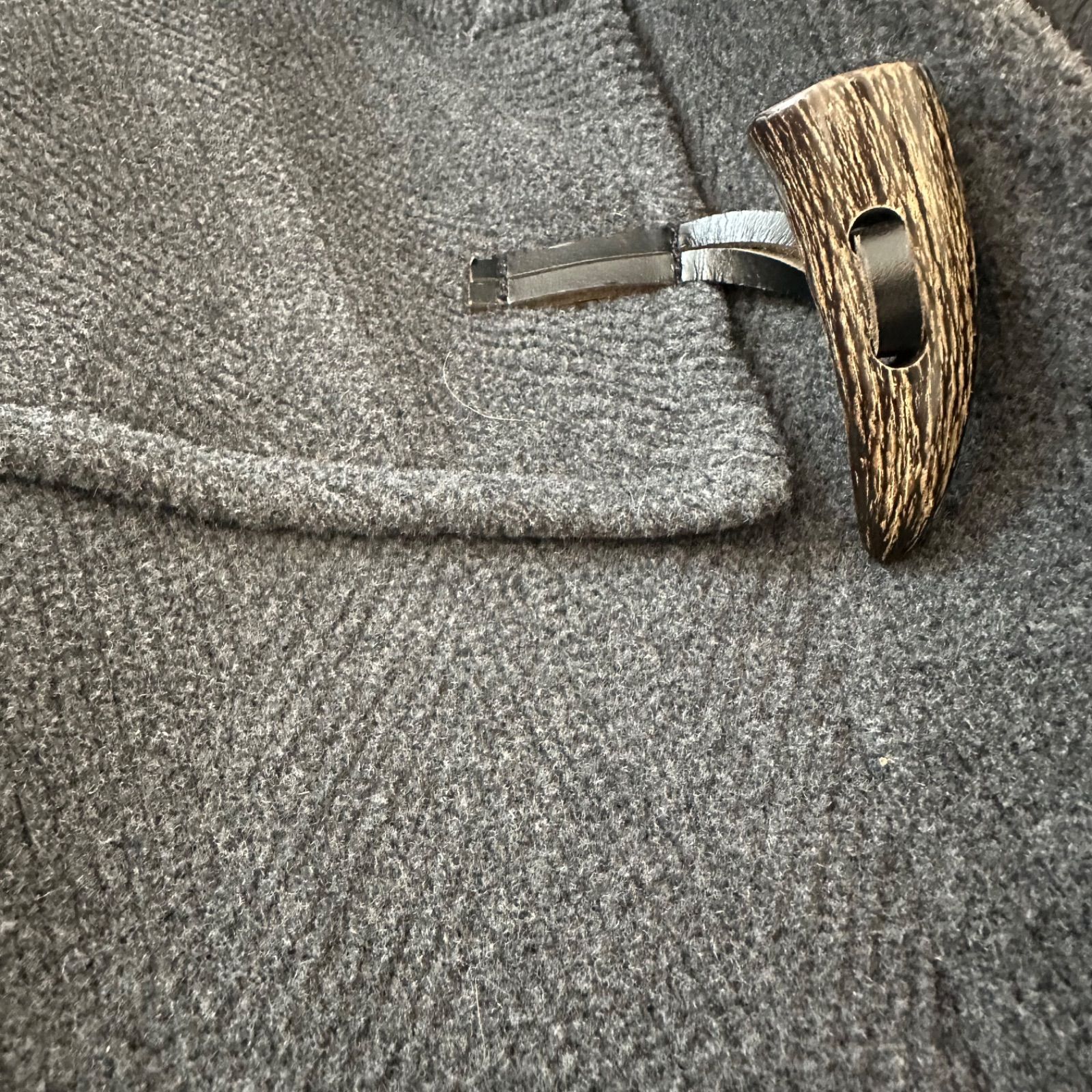 FIDELITY フィデリティ ヘリンボーン ダッフルコート グレー L メンズ ロング アウター