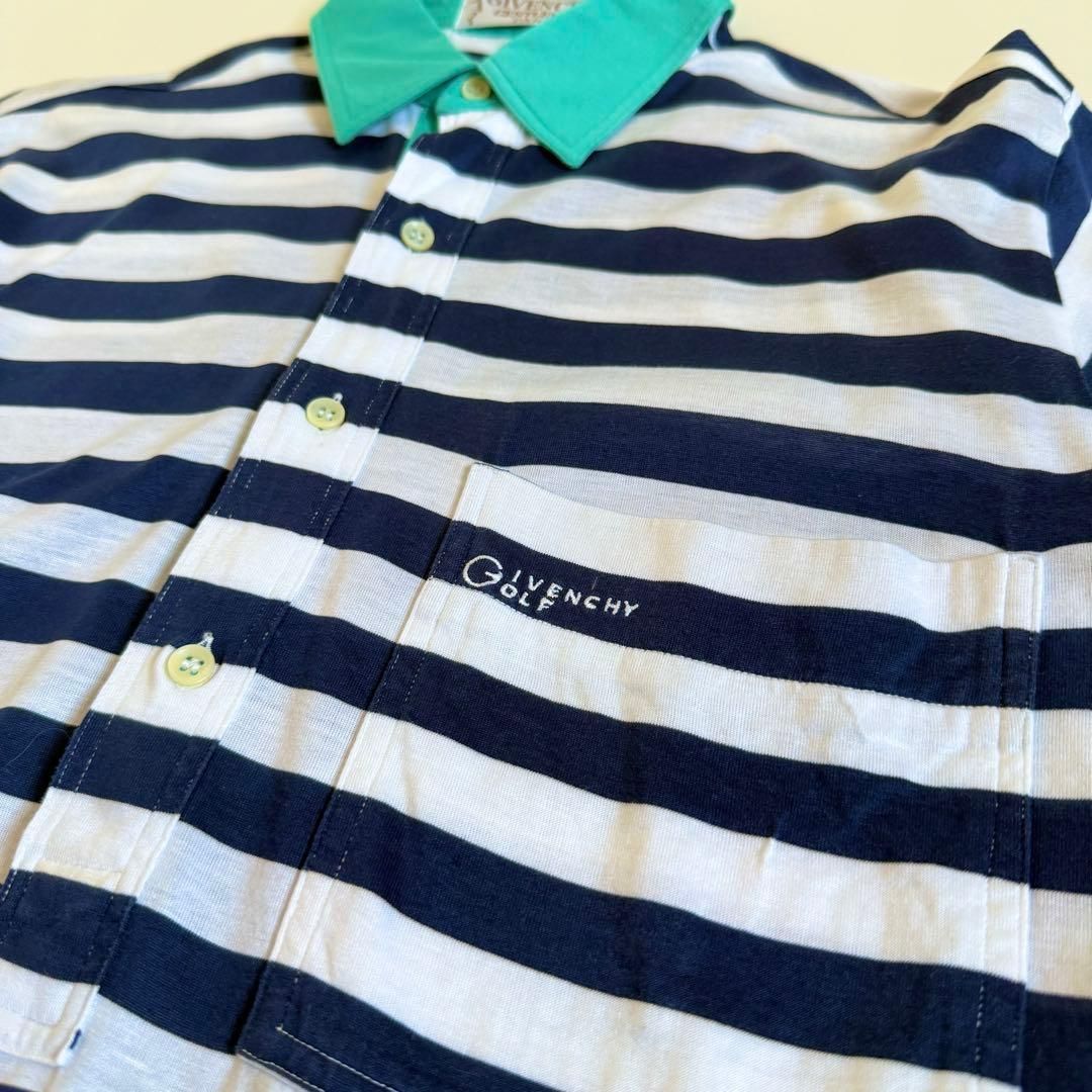 GIVENCHY】1980s Striped S/S Polo Shirt