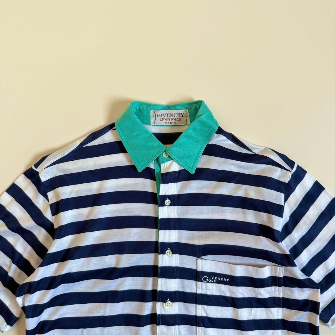 GIVENCHY】1980s Striped S/S Polo Shirt