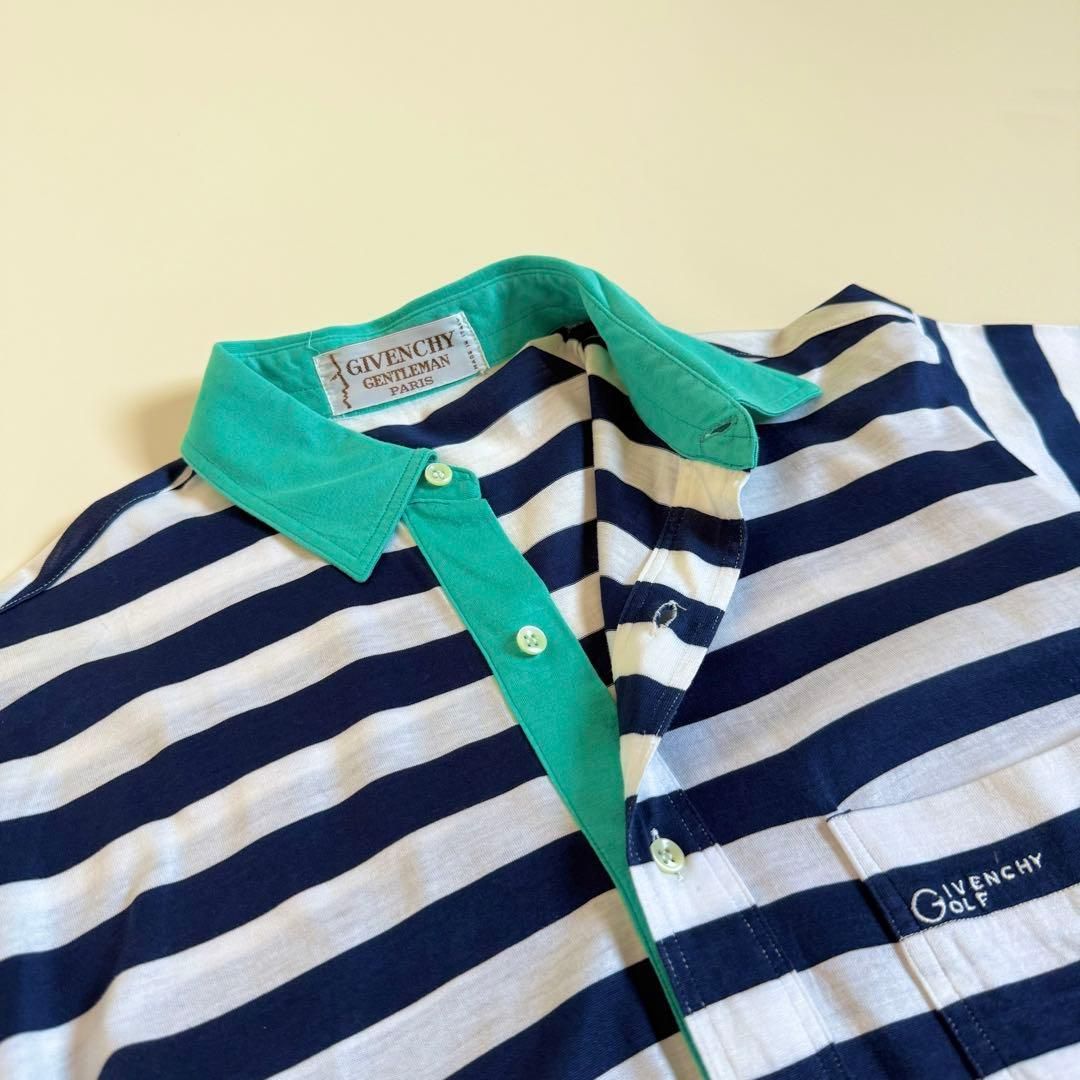 GIVENCHY】1980s Striped S/S Polo Shirt
