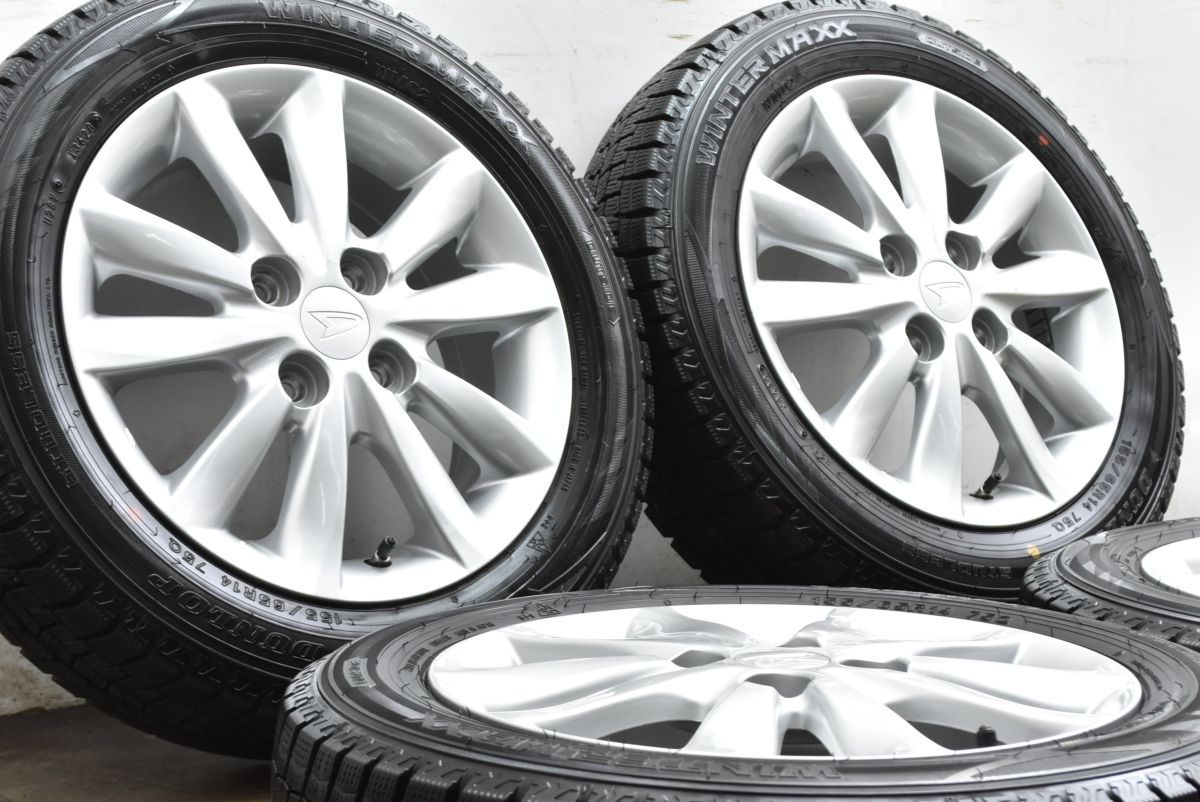 程度良好品 ダイハツ ムーヴ 14 in 4 5 J 45 PCD 100 ダンロップ ウインターマックス WM 02 155 65 R タント ウェイク
