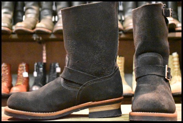 8 5 D 10年 レッドウィング 8274 黒スエード エンジニア ブラック ラフアウト スチールトゥ プルオン ブーツ redwing FK 246