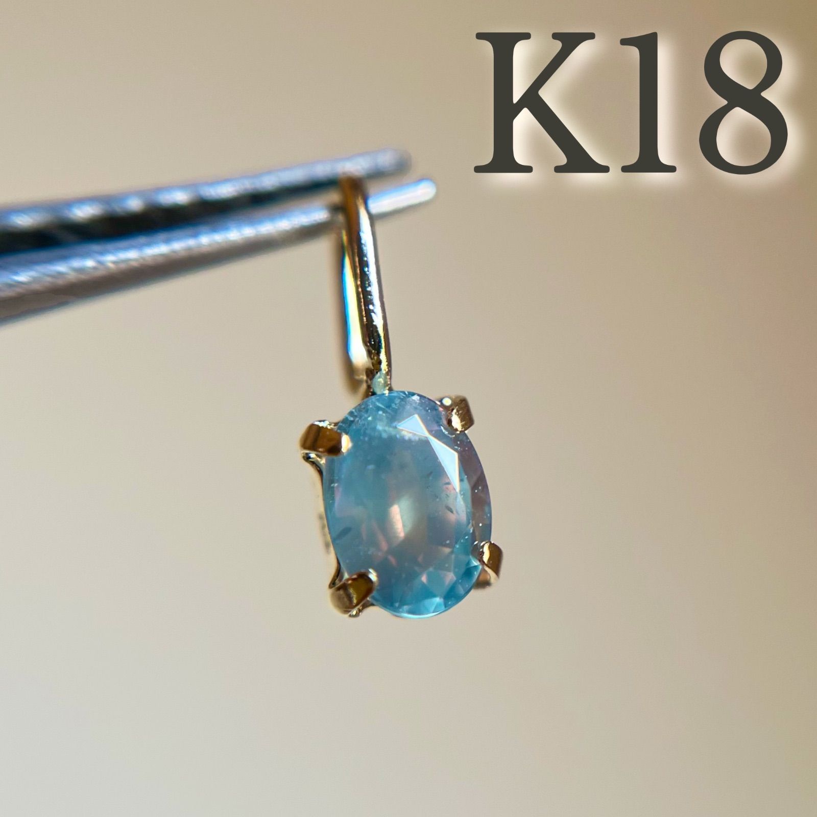 K18 天然石アレキサンドライトoval希少　レア　ペンダントトップ 18金 2 K18 天然石アレキサンドライトoval希少 レア ペンダントトップ