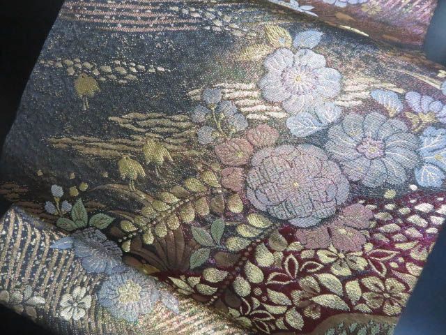 a 2504-14 袋帯 正絹 着物 辻ヶ花