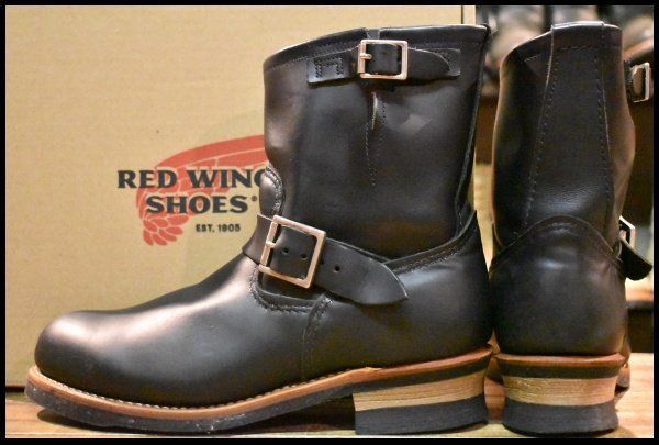  9 5 D 12年 レッドウィング 2976 ショート エンジニア 黒 ブラッククローム スチールトゥ ブーツ redwing FK 254 エンジニアブーツ ブーツ 革靴