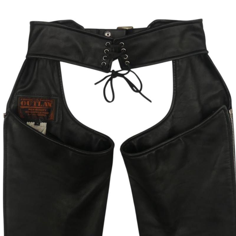 OUTLAW アウトロー レザーパンツ S バイク 本革 チャップス 牛革