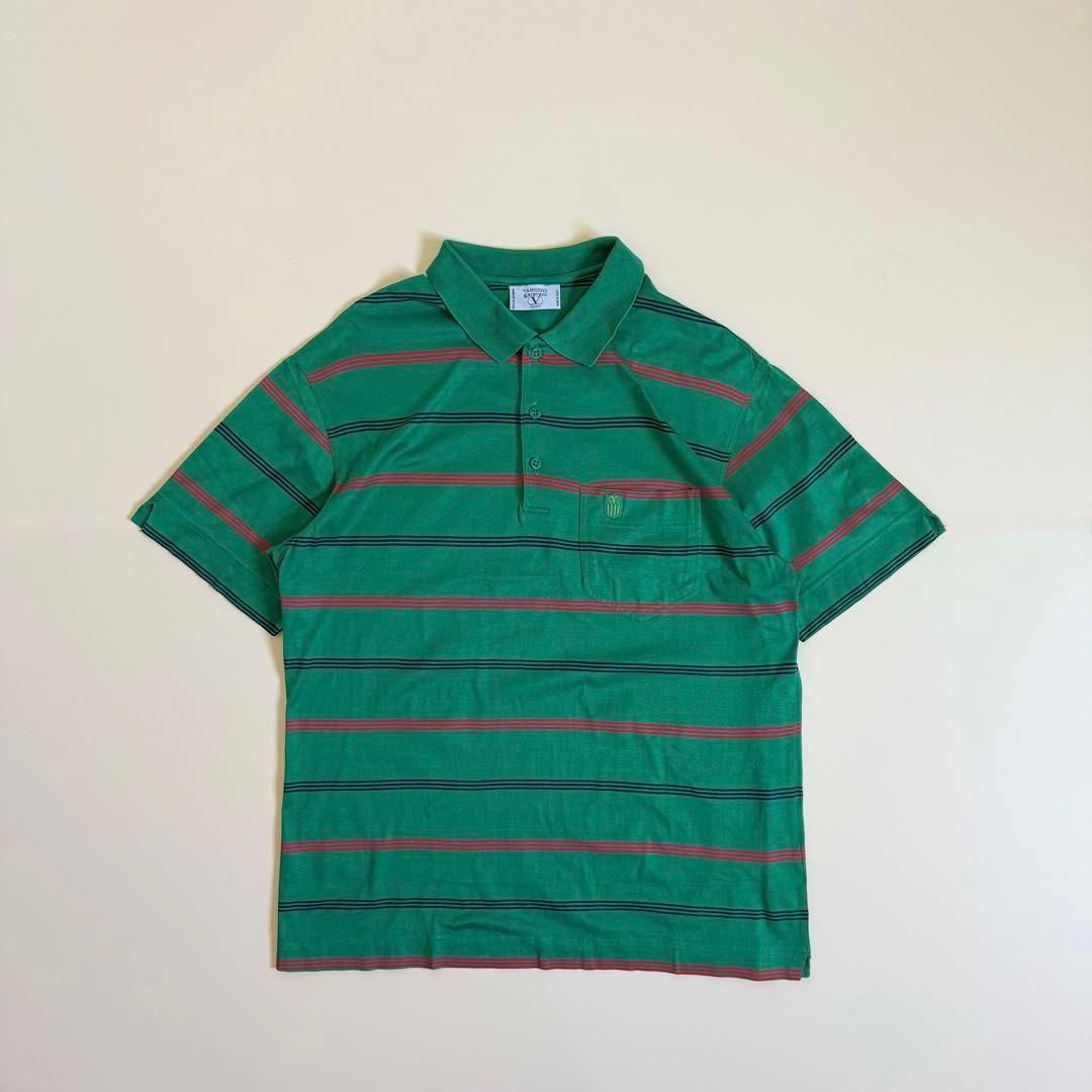 【VALENTINO】1990s Striped S/S Polo Shirt
