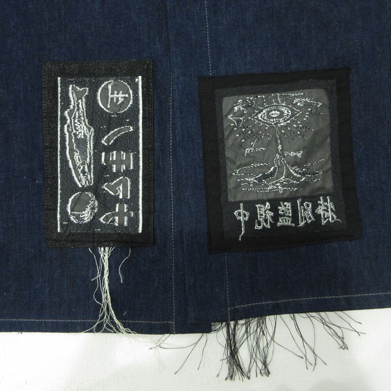  Yohji Yamamoto POUR HOMME ヨウジヤマモトプールオム エプロン前掛け 2021 SS ストラップ付ラップスカート ワッペン HD D 05 017 ネイビー サイズ 3 108 その他 メンズ