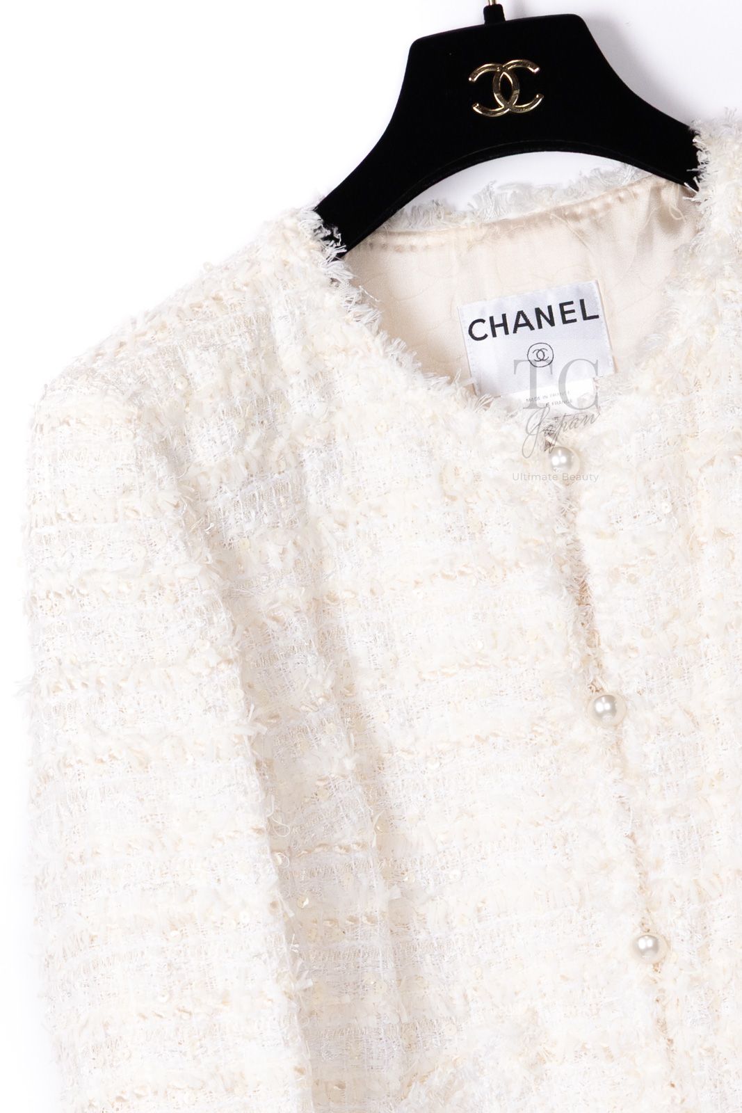 人気モデル✨CHANEL ジャケット42 アイボリー シャネル ジャケット スーツ CHANEL アイボリー ホワイト パール CC