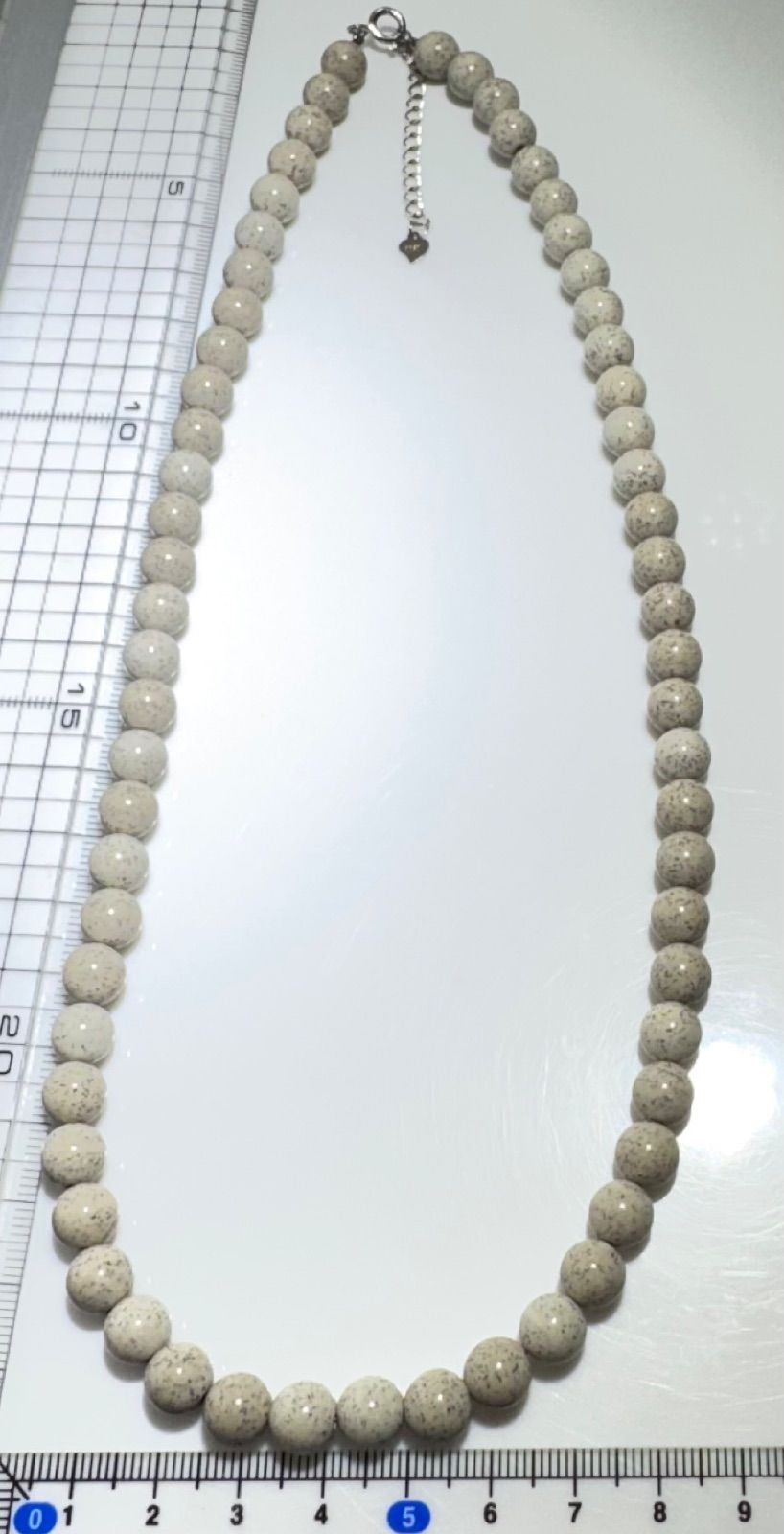 北投石ネックレスグレー50センチシルバー金具NO25-2416 - メルカリ