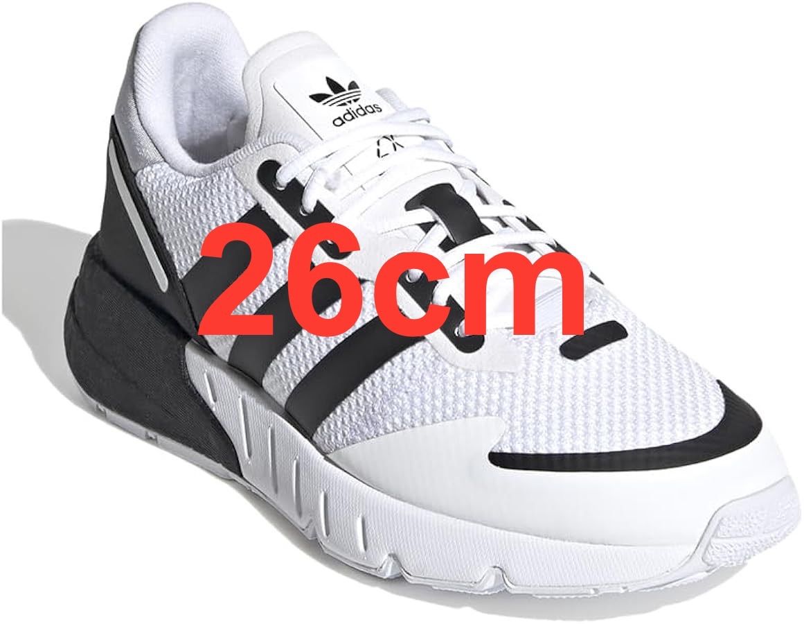 ＊＊すー＊＊ adidas】Zx 1K Boost スケートシューズ、ホワイト&ブラック 26.0cm