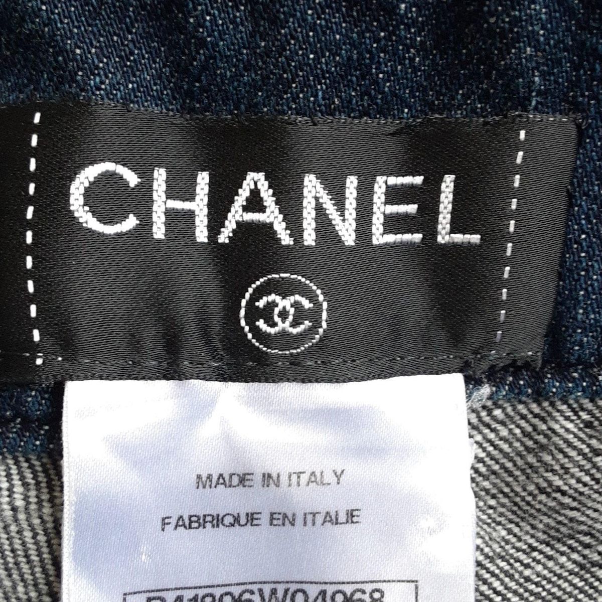  CHANEL シャネル ジーンズ サイズ36 S レディース P 41896 ネイビー ダークグレー フルレングス 2011年 ストレートデニム デニム ジーンズ