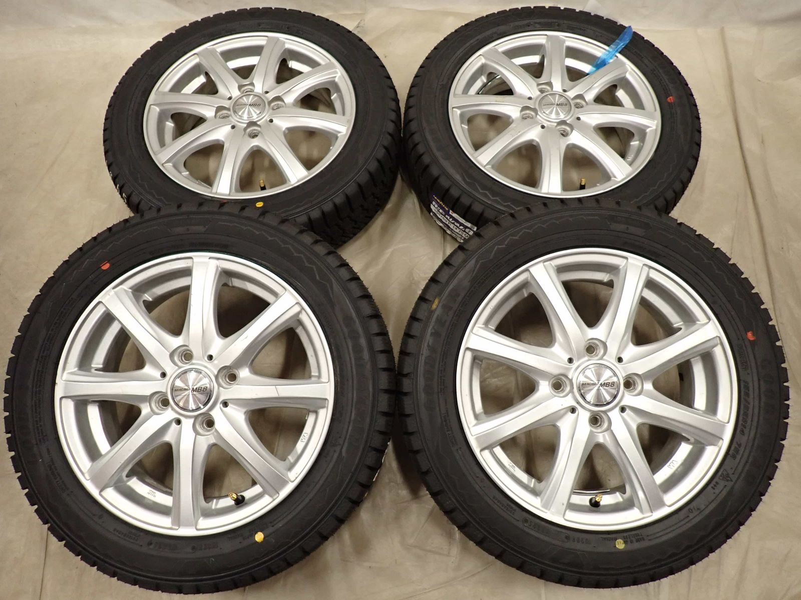  冬 製 4本 会社宛 155 65 R 14 4 5 J 75 Q グッドイヤー アイスナビ 8 アルミ N BOX スペーシア ウェイク モコ NO D 6865 14インチ タイヤ ホイールセット