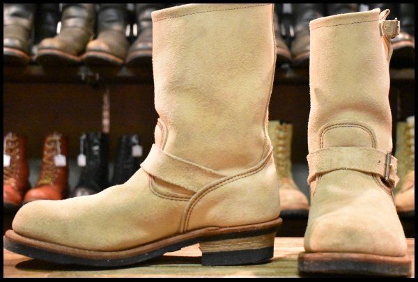 9 D 11年 レッドウィング 8268 スエード エンジニア ラフアウト スチールトゥ ベージュ ブーツ redwing FK 261