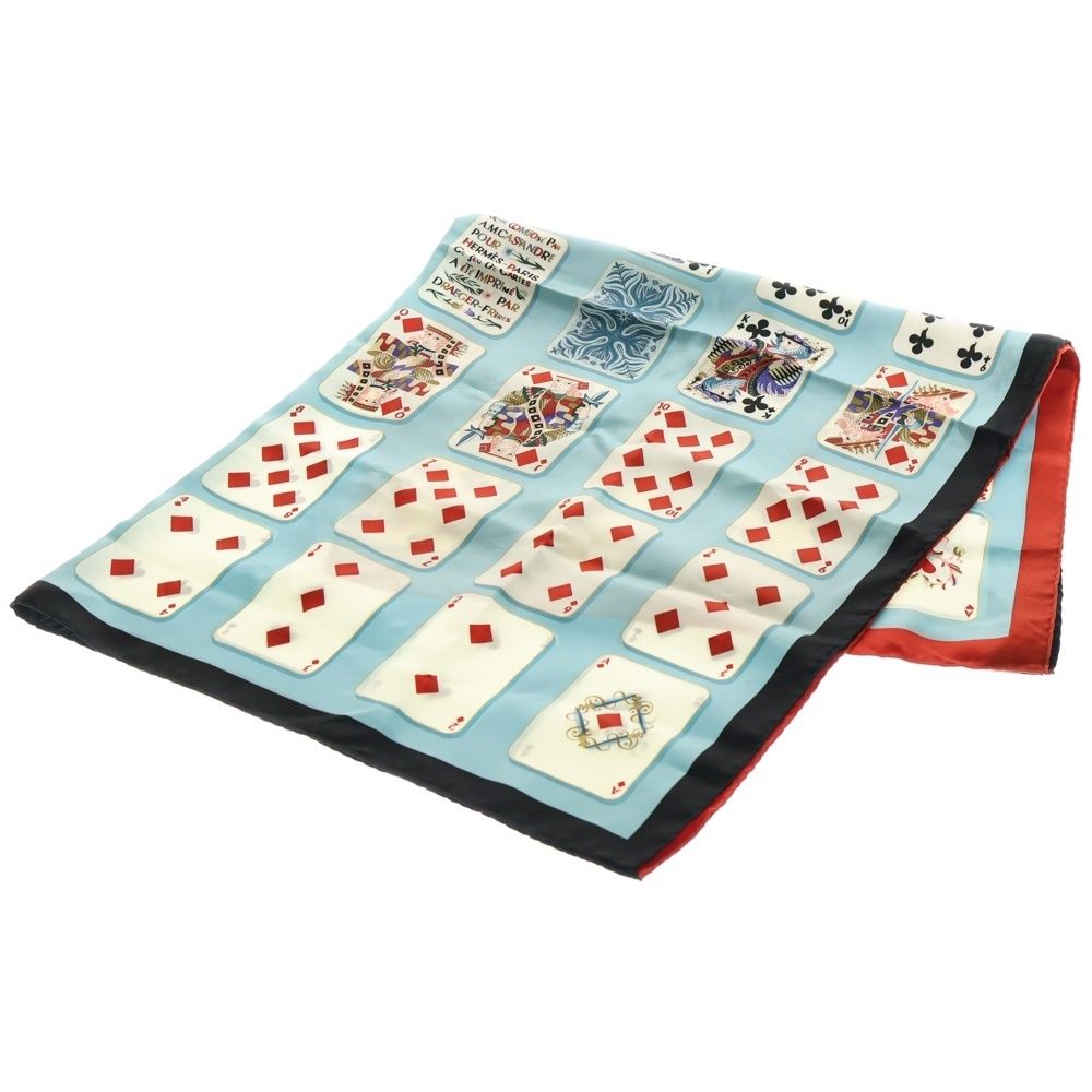 HERMES　エルメス　カレ90　ジュドゥカルト　トランプ柄　シルクスカーフ HERMES (エルメス) カレ90 ジュドゥ カルト シルクスカーフ トランプ柄