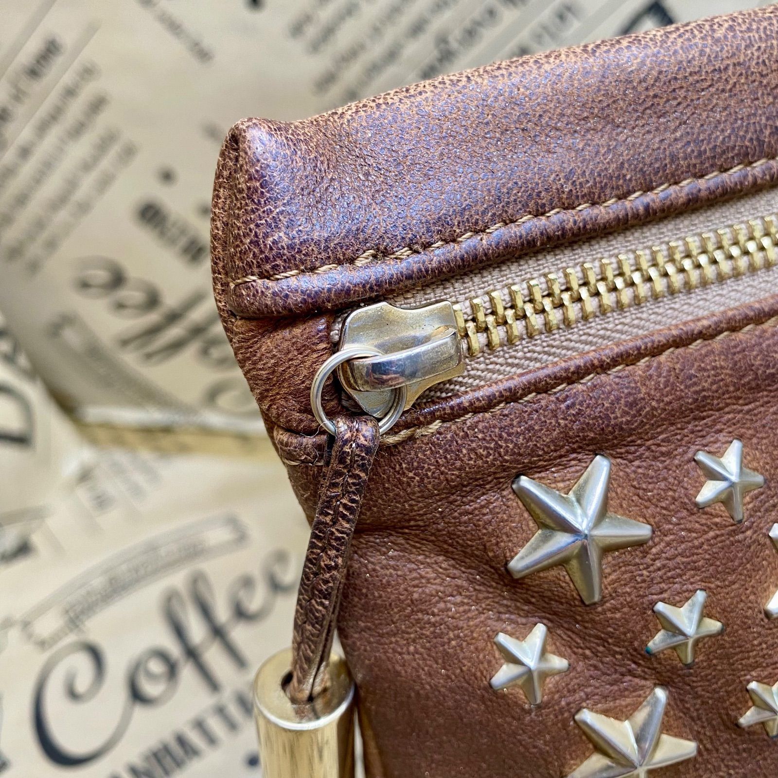 ジミーチュウ ハンド クラッチ セカンドバッグ ポーチ スタースタッズ