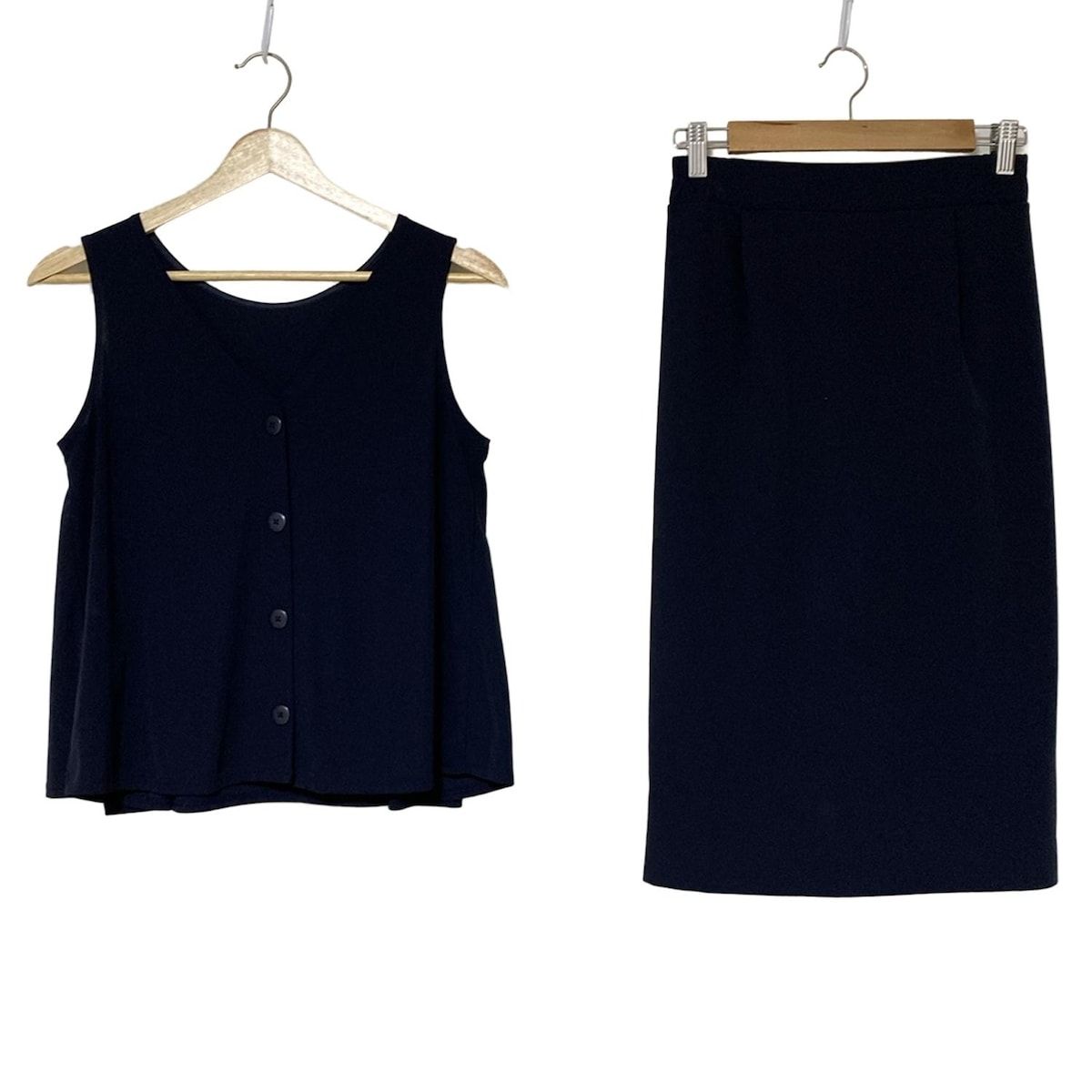 PLS T PLST プラステ スカートセットアップ レディース ダークネイビー
