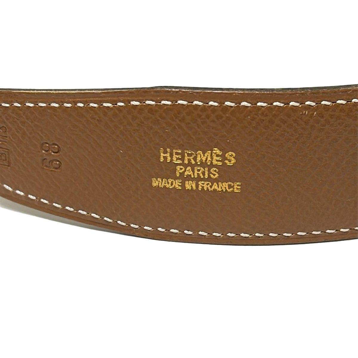 HERMES(エルメス) ベルト 68 Hベルト ブラウン リバーシブル レザー