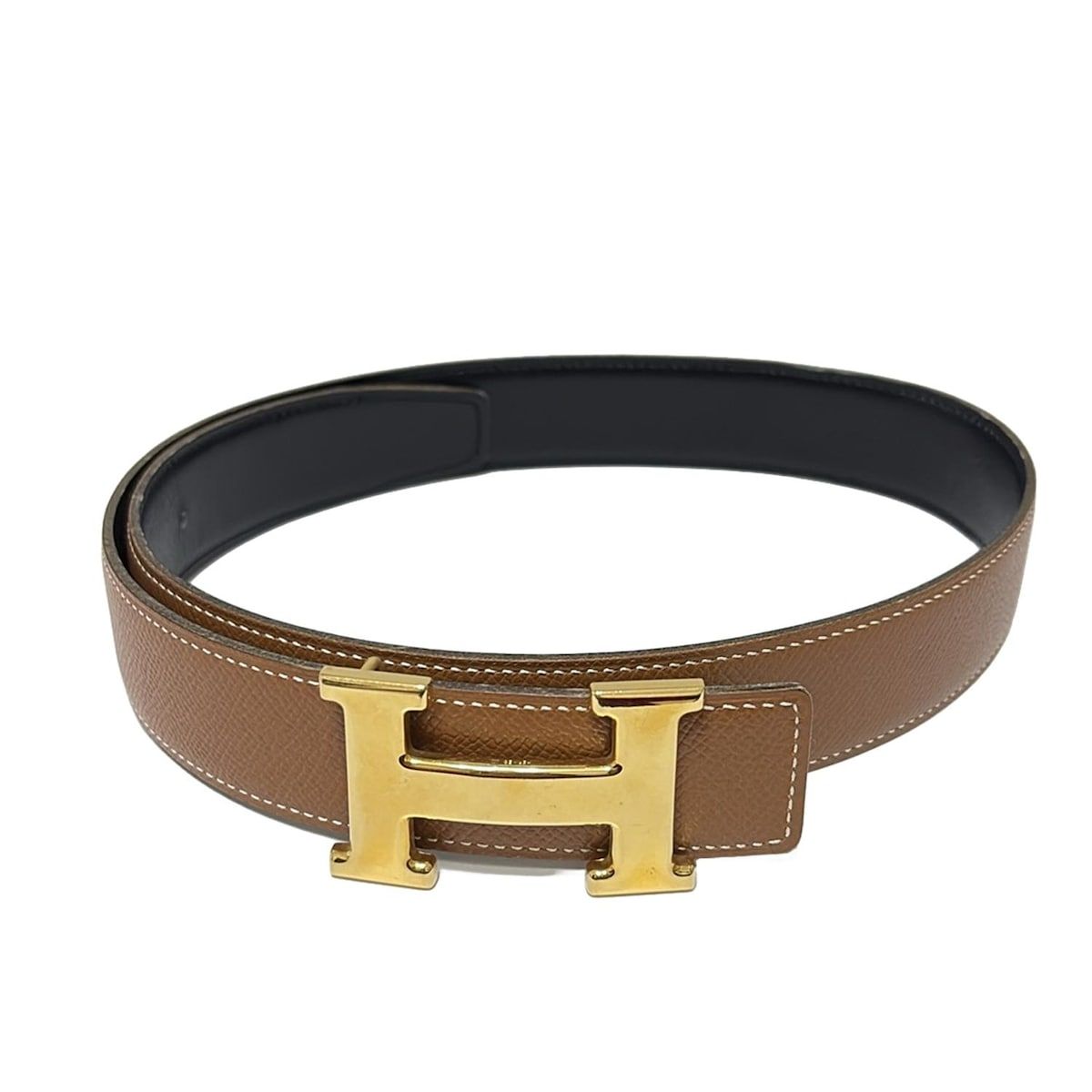 HERMES(エルメス) ベルト 68 Hベルト ブラウン リバーシブル レザー