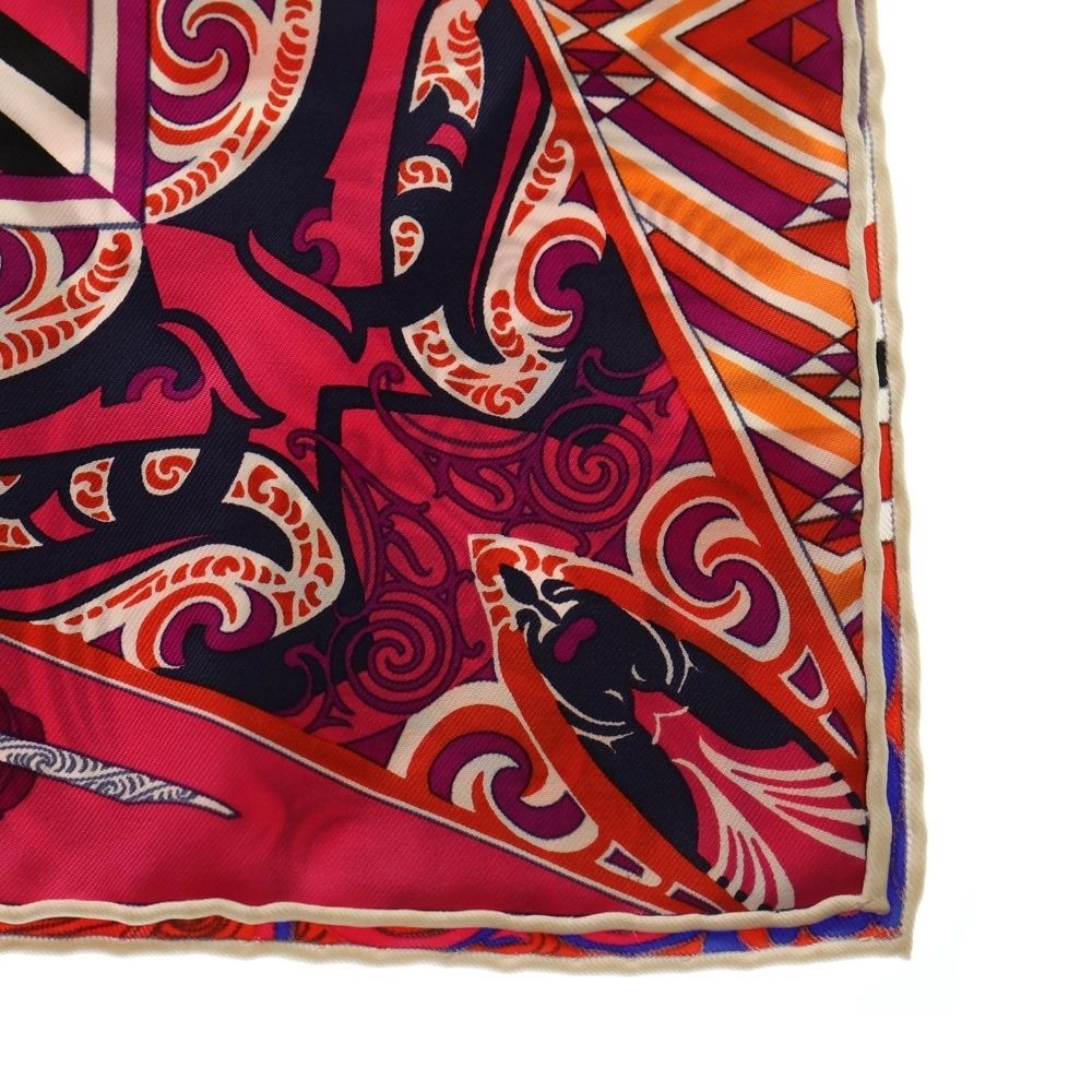 HERMES (エルメス) カレ90 カワオラ シルクスカーフ ピンク×パープル