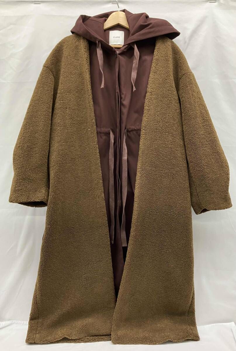 CLANE クラネ 15101-0081コート ボア レイヤード ブラウン ボルドー系
