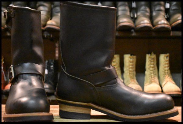 9 5 D 08年 レッドウィング 2268 エンジニア 黒 ブラッククローム スチールトゥ プルオン ブーツ redwing FK 264