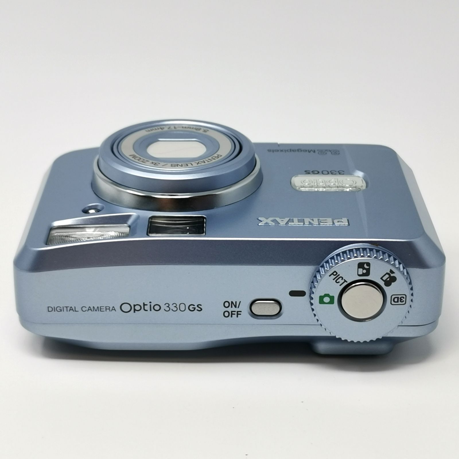 ペンタックス Optio 330GS デジカメ スカイブルー 電池式 3Dイメージ
