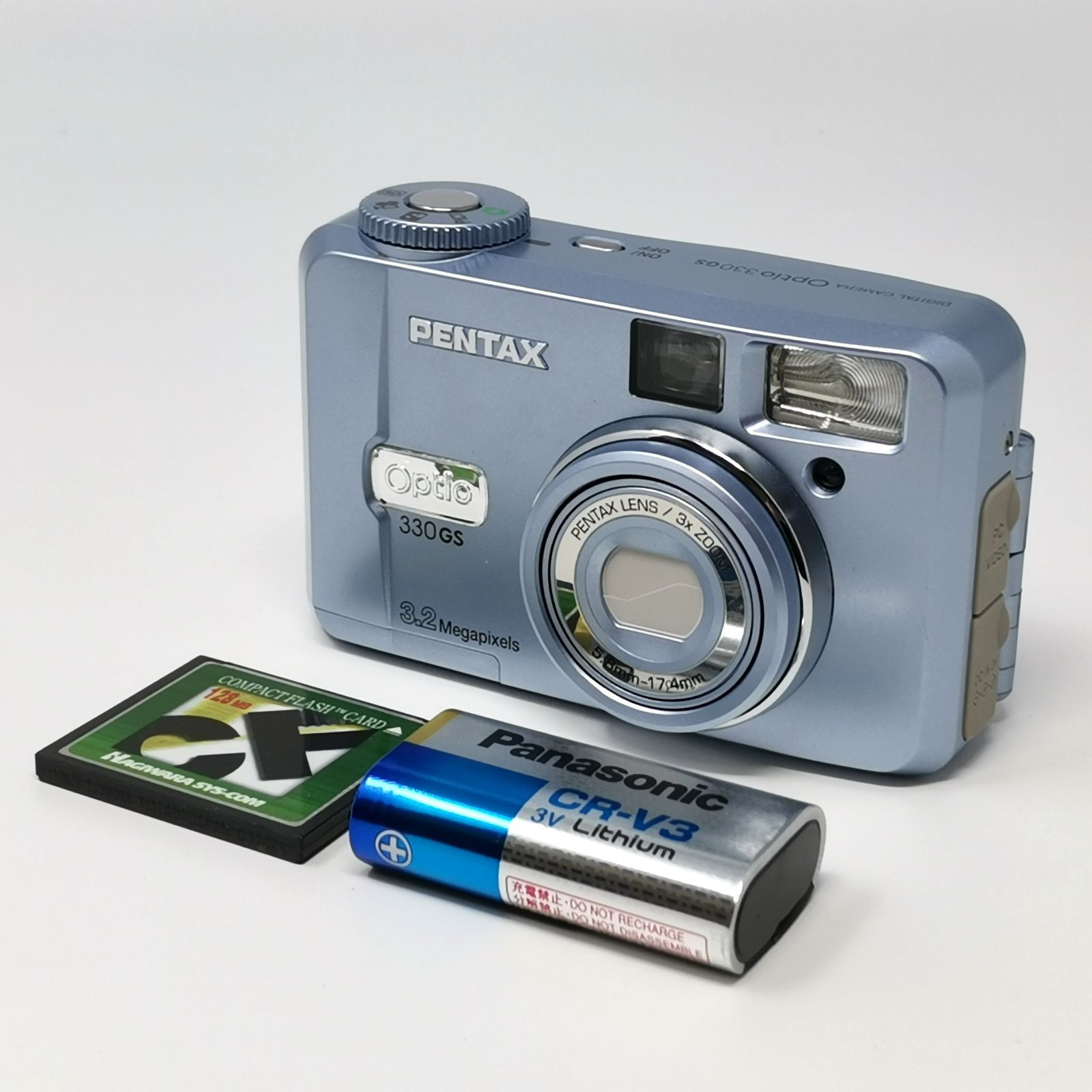ペンタックス Optio 330GS デジカメ スカイブルー 電池式 3Dイメージ