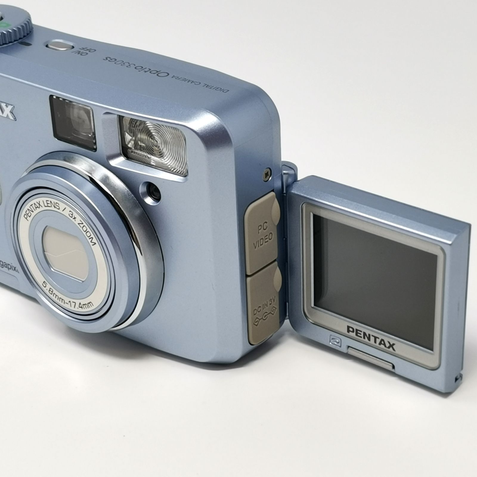 ペンタックス Optio 330GS デジカメ スカイブルー 電池式 3Dイメージ