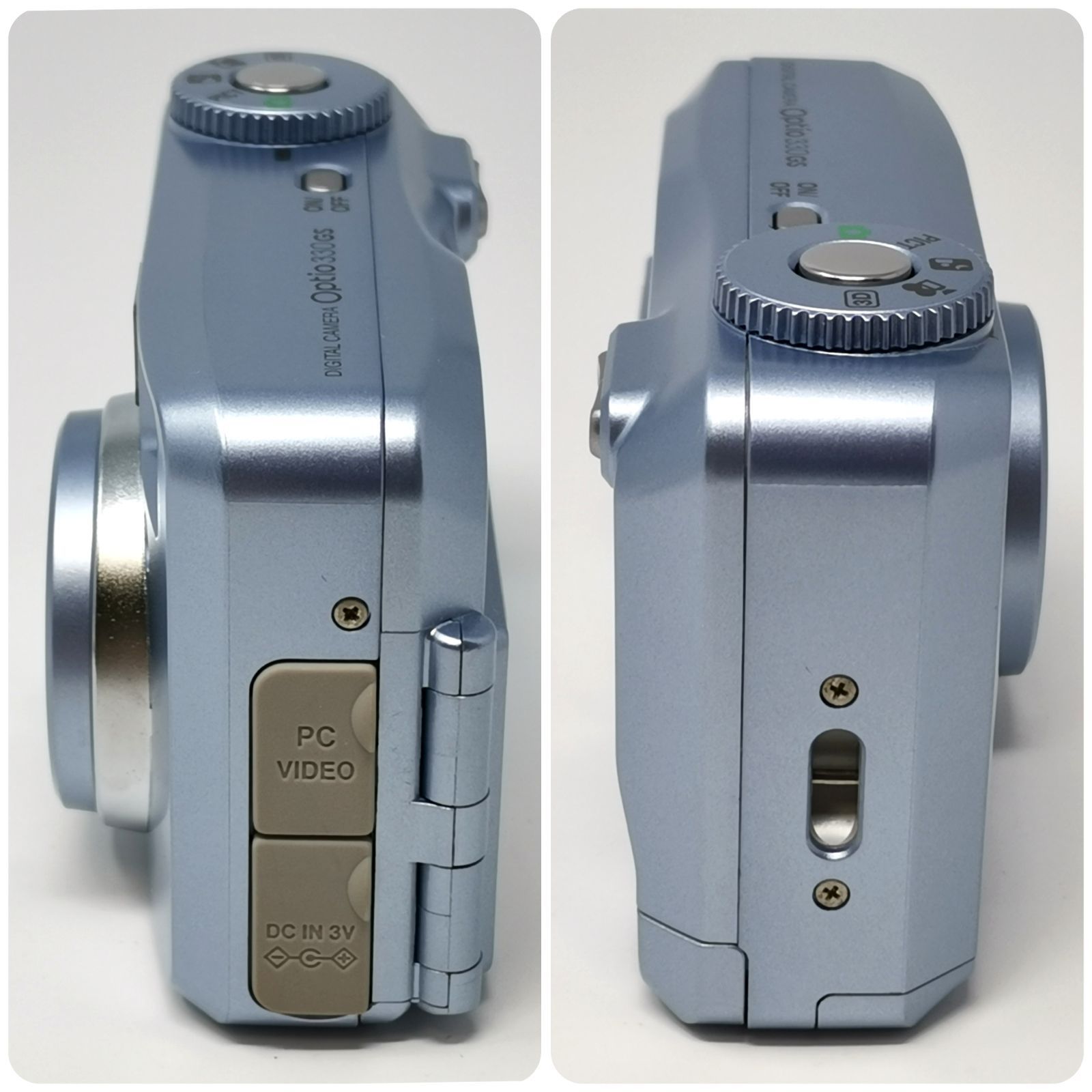 ✨３D撮影モード有✨PENTAX Optio 330GS 【美品】3Dビュワー付 ペンタックス Optio 330GS デジカメ スカイブルー 電池式 3Dイメージ